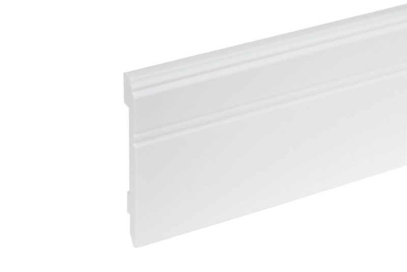 Fodpanel 244 cm Hvid Blank 10,7 mm