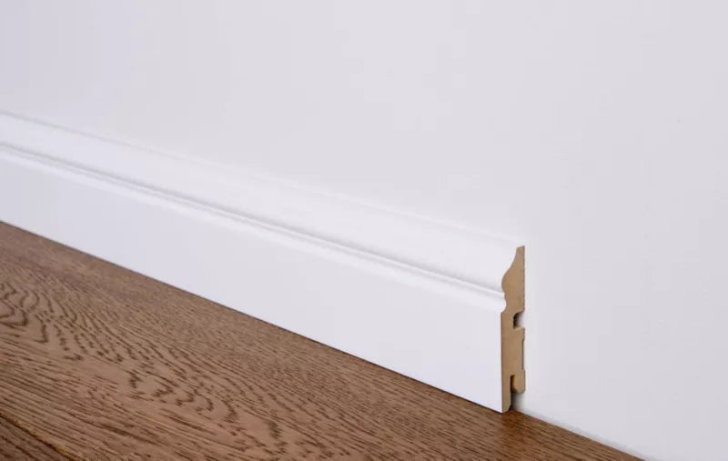 Fodpanel 80 mm Hvid Halvmat 200 cm