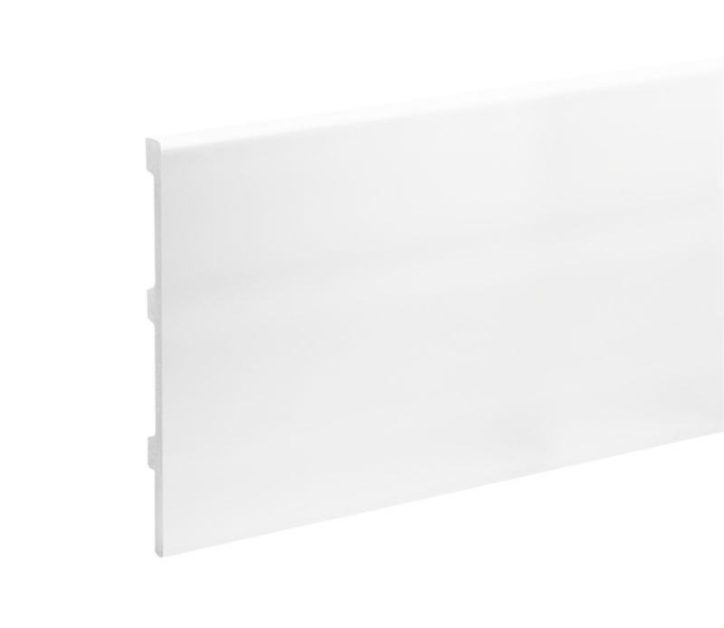 Fodpanel i Hvid Højglans Polystyren 244 x 19,5 cm