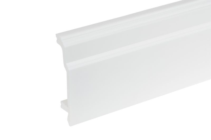 Fodpanel i Hvid Mat 244x10,3x2,2 cm