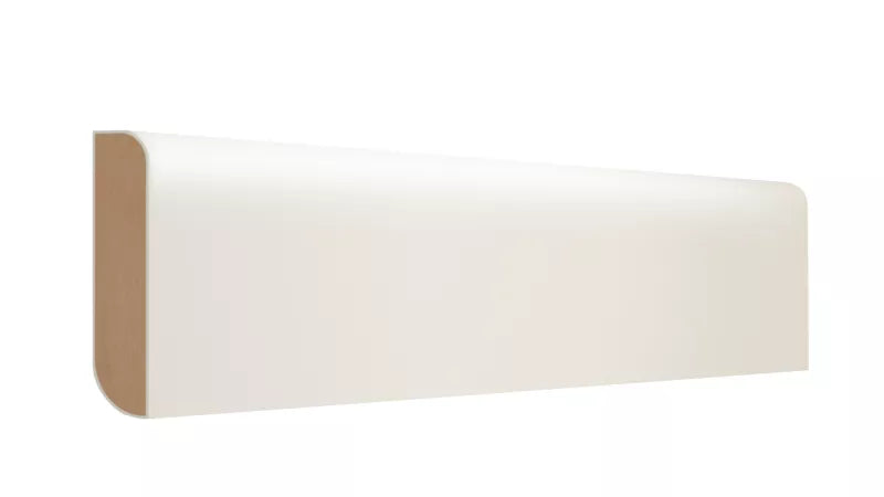 Fodpanel MDF 14 x 69 x 2400 mm Hvid Rund/Bullnose