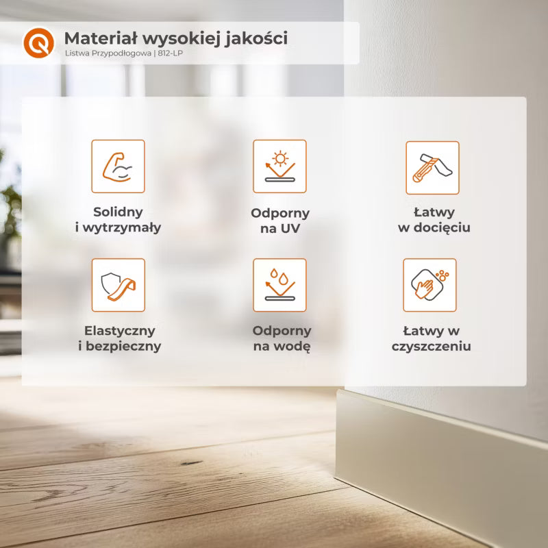 Fodpanel PVC 100 mm x 10 m Beige