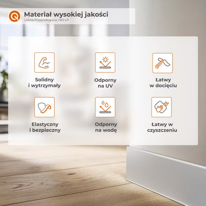 Fodpanel PVC 100 mm 10 m Grå Selvklæbende
