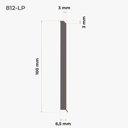 Fodpanel PVC 100 mm x 10 m Sort Selvklæbende