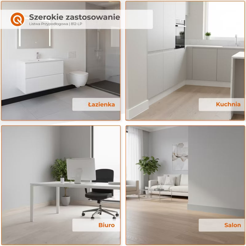 Fodpanel PVC 100 mm x 10 m Sort Selvklæbende