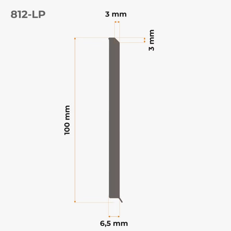 Fodpanel PVC 100 mm x 10 m Sort Selvklæbende