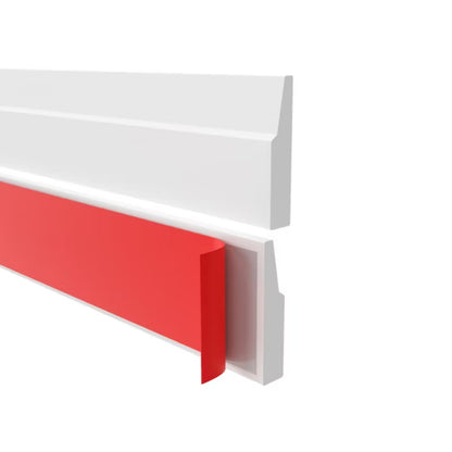 Fodpanel PVC 32 mm Selvklæbende 5 m Hvid
