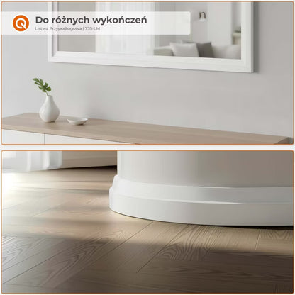 Fodpanel PVC 32 mm Selvklæbende 5 m Hvid