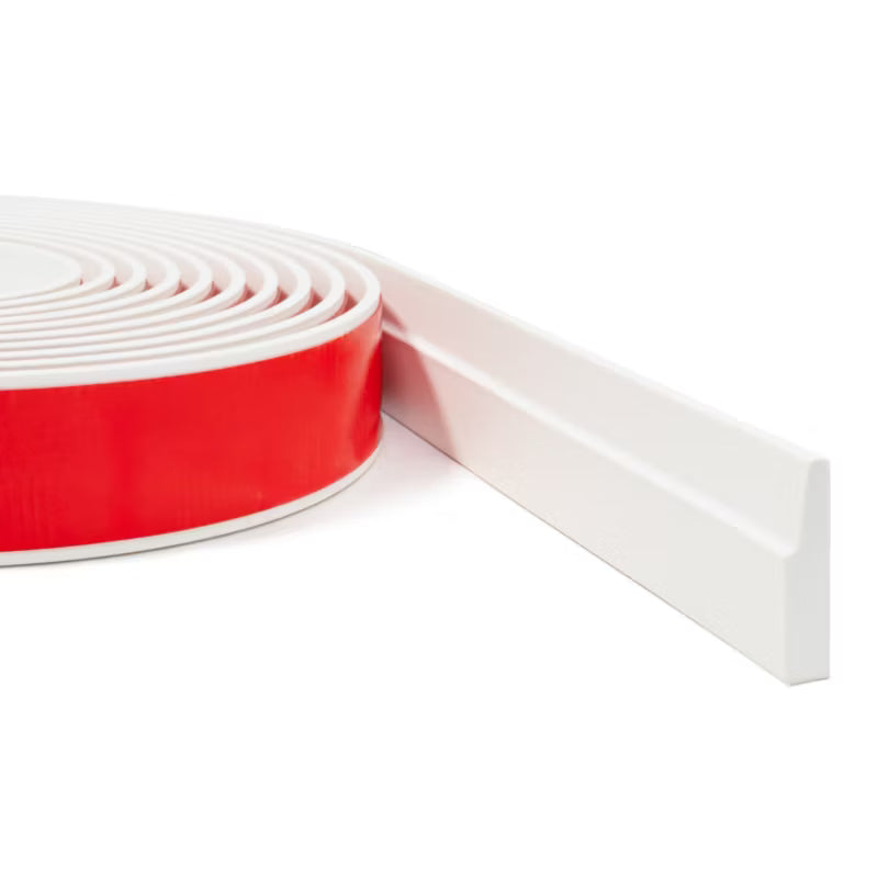 Fodpanel PVC 32 mm Selvklæbende 5 m Hvid