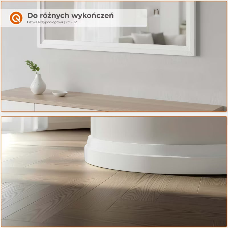 Fodpanel PVC 32 mm Selvklæbende 5 m Hvid