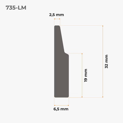 Fodpanel PVC 32 mm Selvklæbende 5 m Hvid