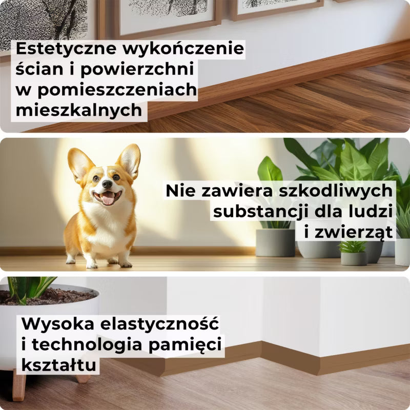 Fodpanel PVC 32x23 mm Selvklæbende 10 m Eg