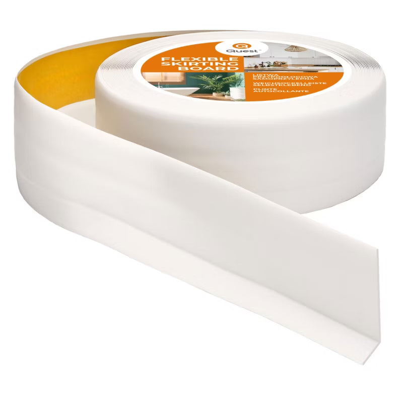 Fodpanel PVC 50x20 mm 15 m Hvid Sammenklæbende