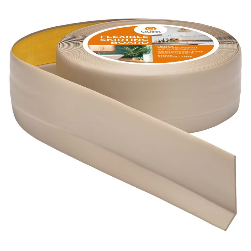 Fodpanel PVC 50x20 mm 5 m Beige Selvklæbende