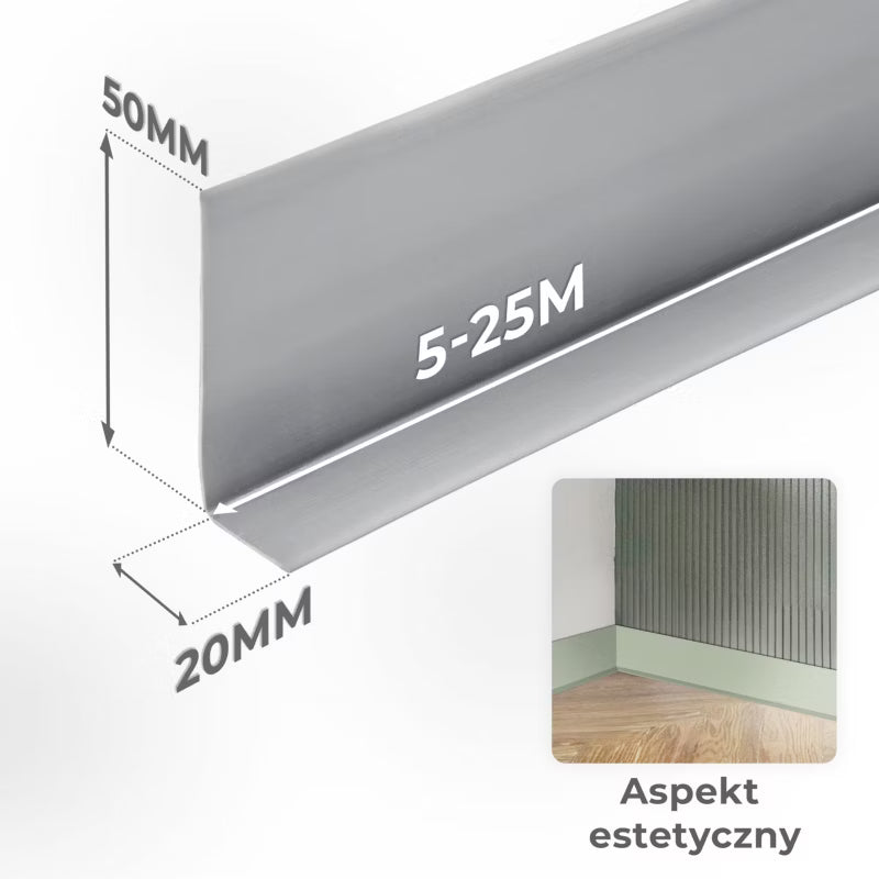 Fodpanel PVC 50x20 mm Selvklæbende
