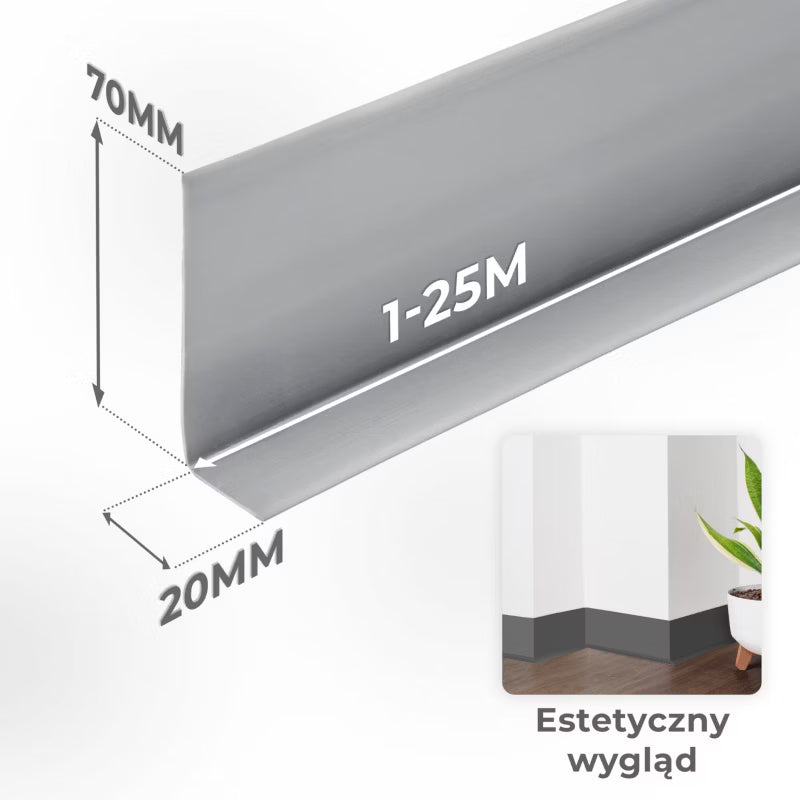 Fodpanel 70x20 mm 1 m Hvid