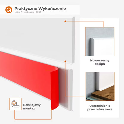 Fodpanel PVC FLEX 100 mm x 10 m Selvklæbende
