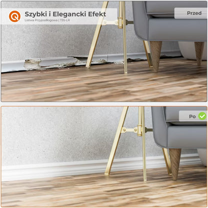 Fodpanel PVC Selvklæbende 32 mm Hvid 5 m