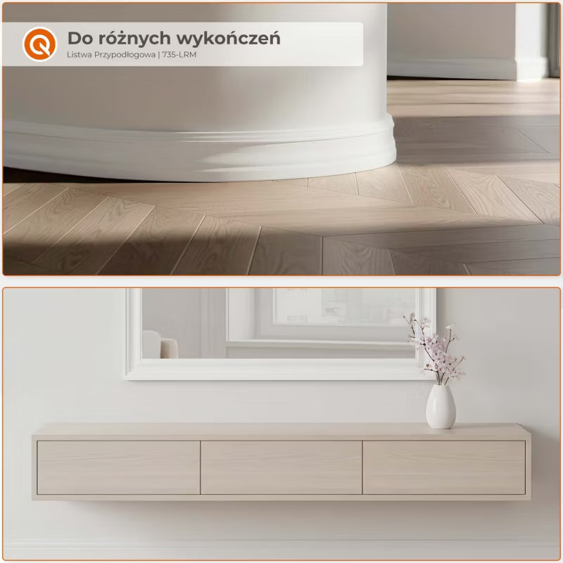 Fodpanel PVC Selvklæbende 32 mm Hvid 5 m