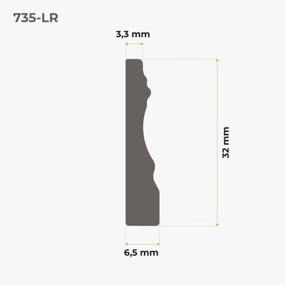 Fodpanel PVC Selvklæbende 32 mm Hvid 5 m