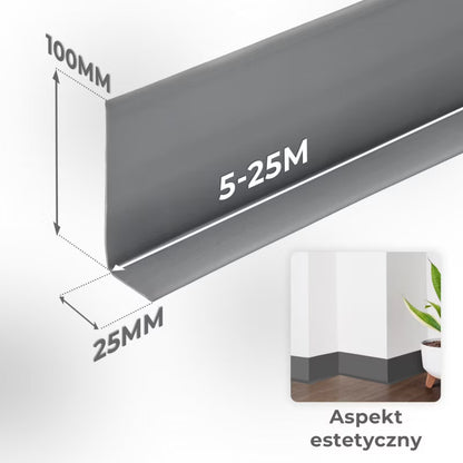 Fodpanel Selvklæbende PVC 100x25 mm 1 m Hvid