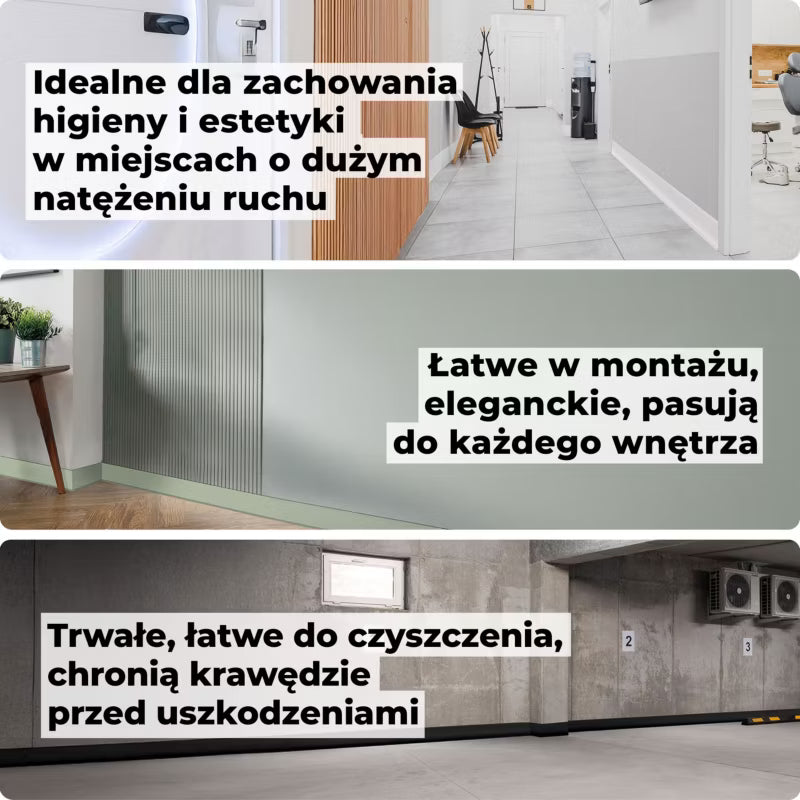 Fodpanel Selvklæbende PVC 100x25 mm 1 m Hvid