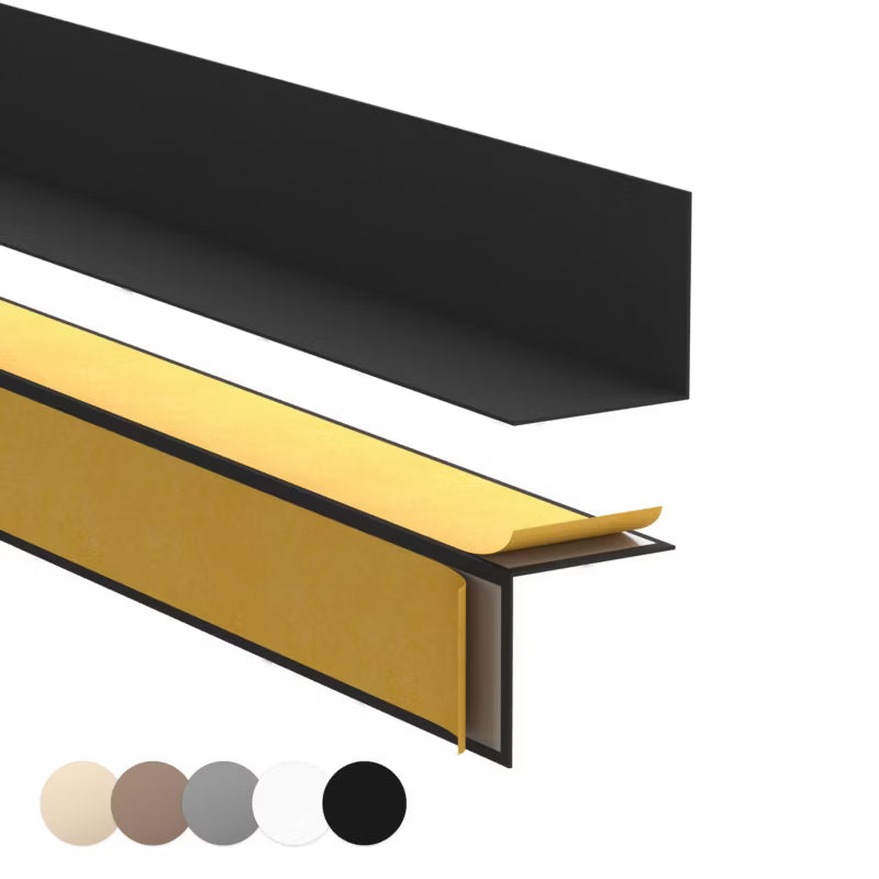 Fodpanel Selvklæbende 25x25 mm 200 cm Sort