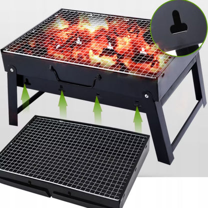 Foldbar Kulgrill Kuffert 40x28 cm Sort Stål