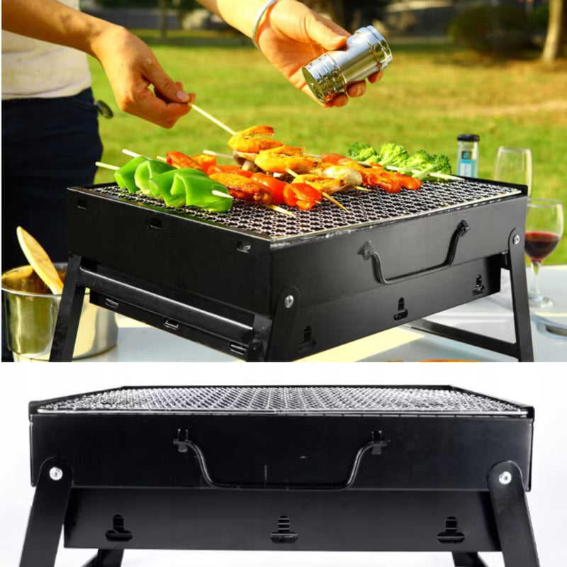 Foldbar Kulgrill Kuffert 40x28 cm Sort Stål