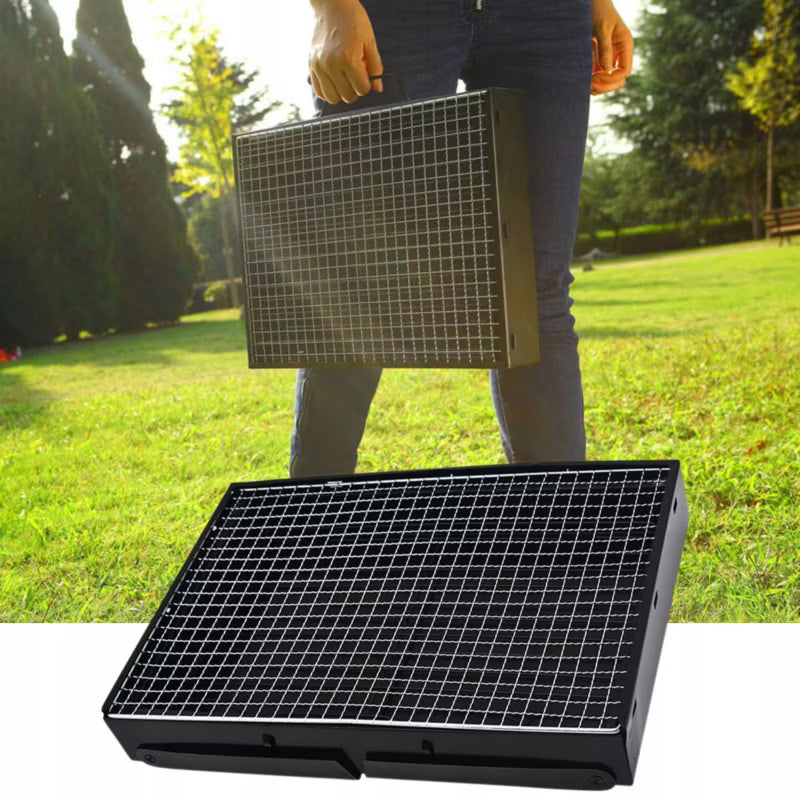 Foldbar Kulgrill Kuffert 40x28 cm Sort Stål