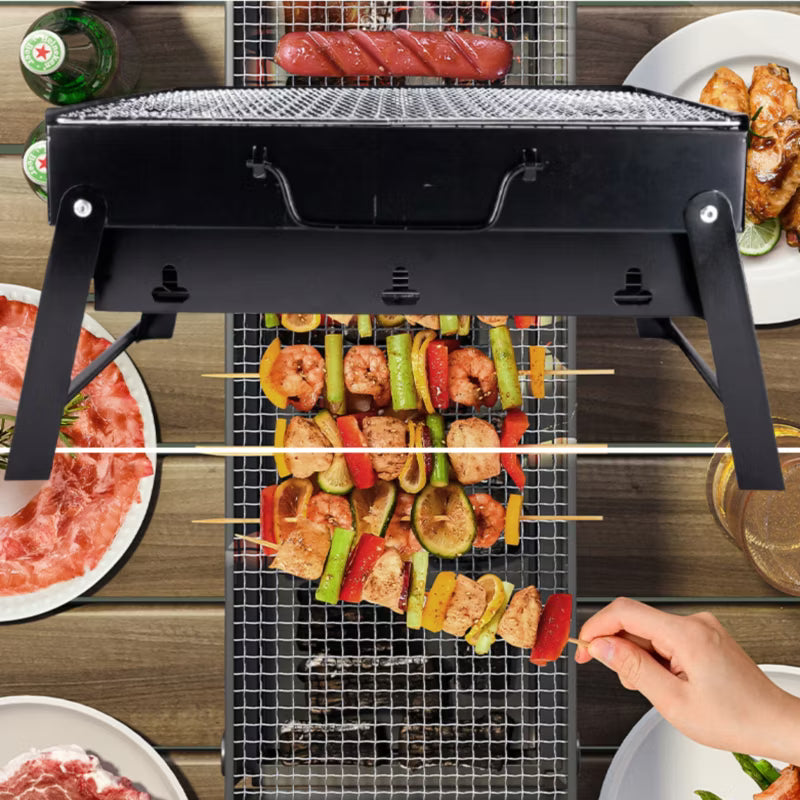 Foldbar Kulgrill Kuffert 40x28 cm Sort Stål