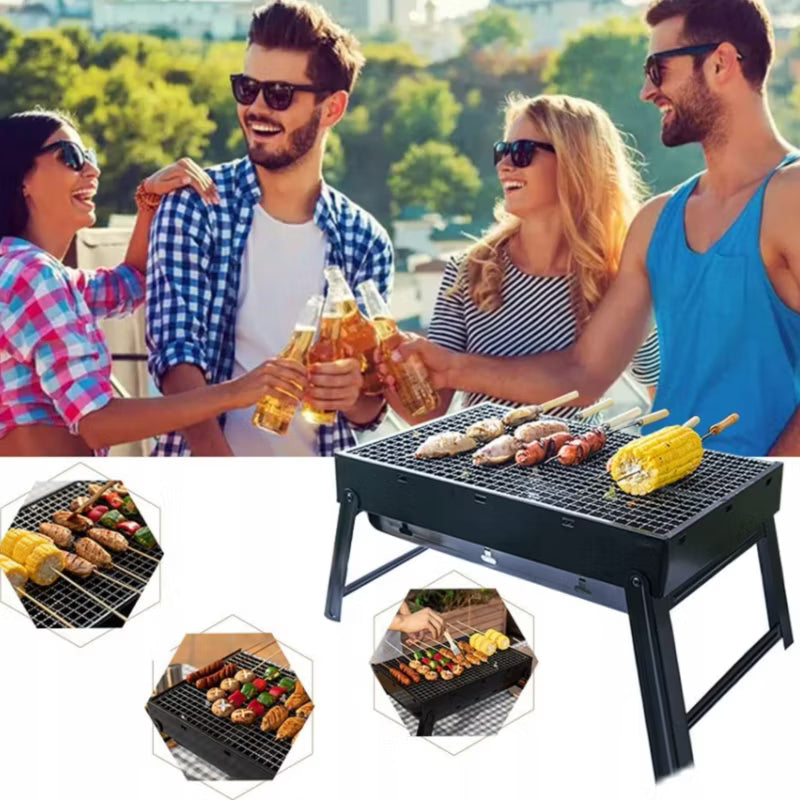 Foldbar Kulgrill Kuffert 40x28 cm Sort Stål