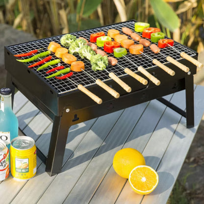 Foldbar Kulgrill Kuffert 40x28 cm Sort Stål