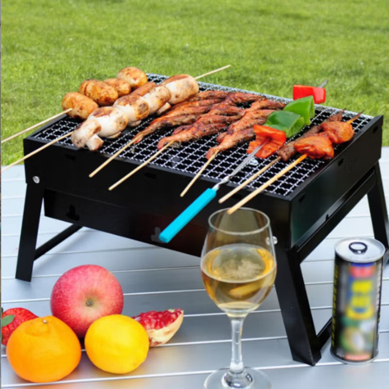 Foldbar Kulgrill Kuffert 40x28 cm Sort Stål