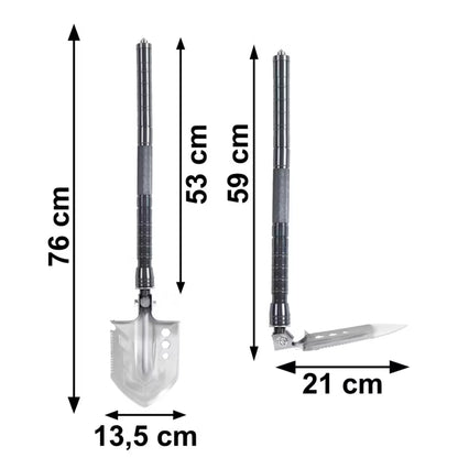 Foldeskovl Survival 15-i-1 76 cm Grafit Grå