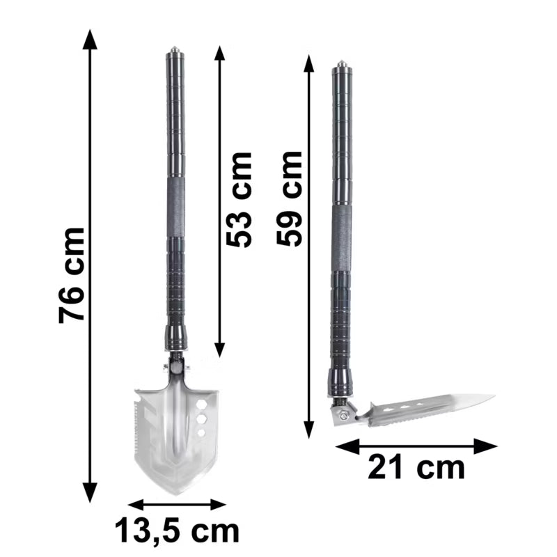 Foldeskovl Survival 15-i-1 76 cm Grafit Grå