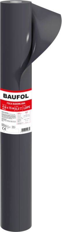 Bygningsfolie Baufol 0,3 mm 4 x 15 m