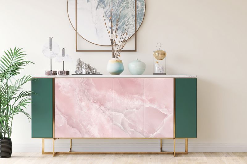 Tulup dekorationsfolie til skuffer Rosa marmor 100x50