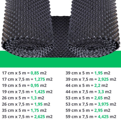 Knopplader til Højbed 17 cm x 5 m Sort