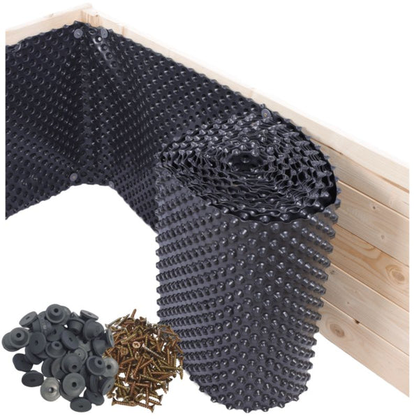 Grundmursplade til Højbede 26 cm x 5 m Sort | 5906605225136