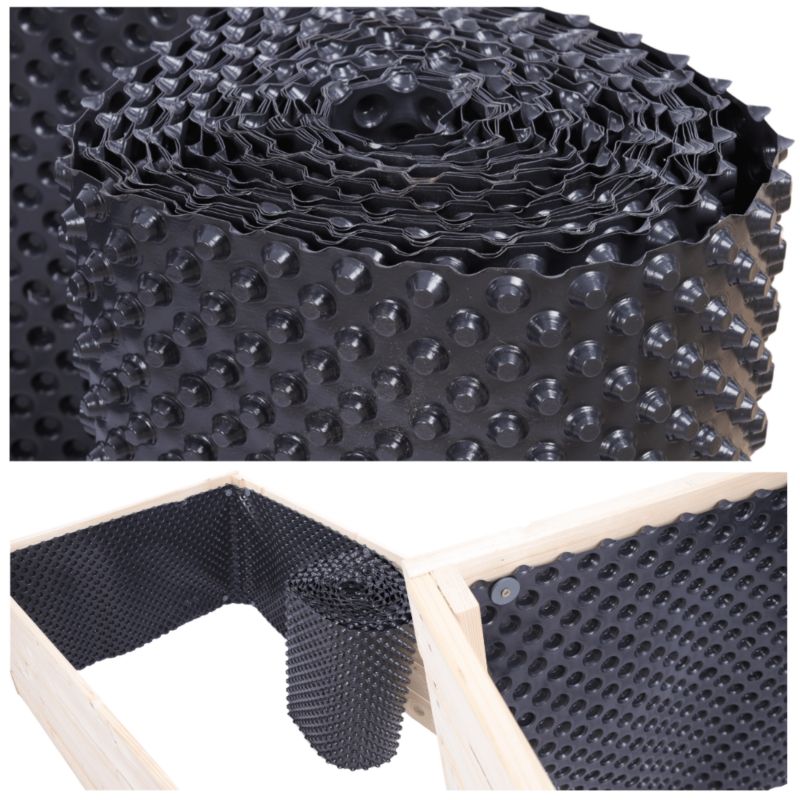 Knopplader til Højbed 44 cm x 5 m Sort
