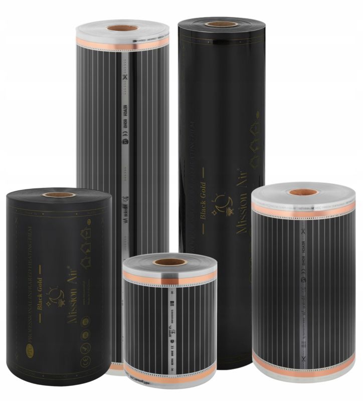 Infrarød Varmefolie 100 cm 160W/m² Black Silver