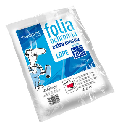 Beskyttelsesfolie Favorite LDPE tyk 4 x 5 m sort