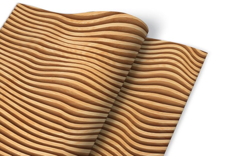 Tulup folie til bord, dør og bordplade – træbølger 3D 100x50 cm