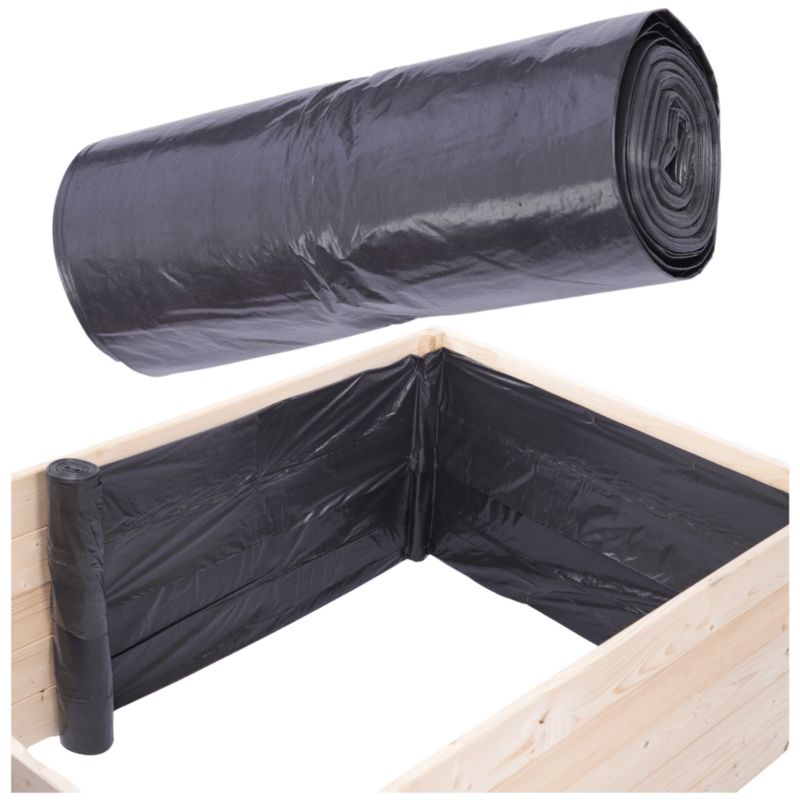 Beskyttelsesfolie til Højbede 27 cm x 7,5 m Sort