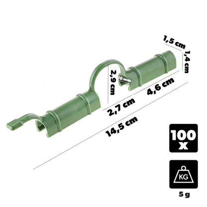 Folieclips Grøn Plastik 10 mm