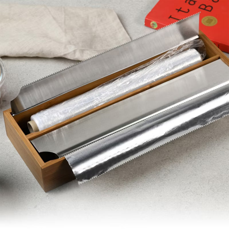 Foliedispenser Bambus 13x35 cm Mørkebrun