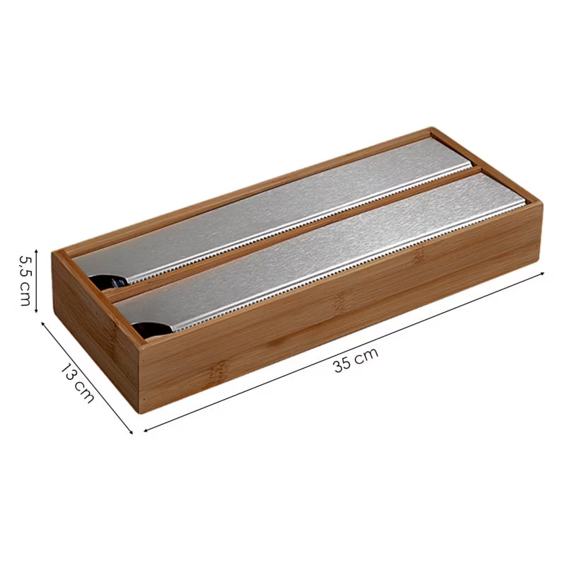 Foliedispenser Bambus 13x35 cm Mørkebrun