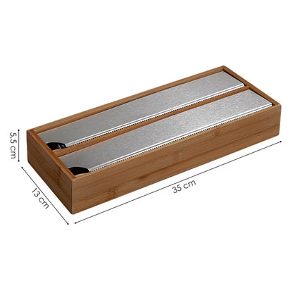 Foliedispenser Bambus 13x35 cm Mørkebrun