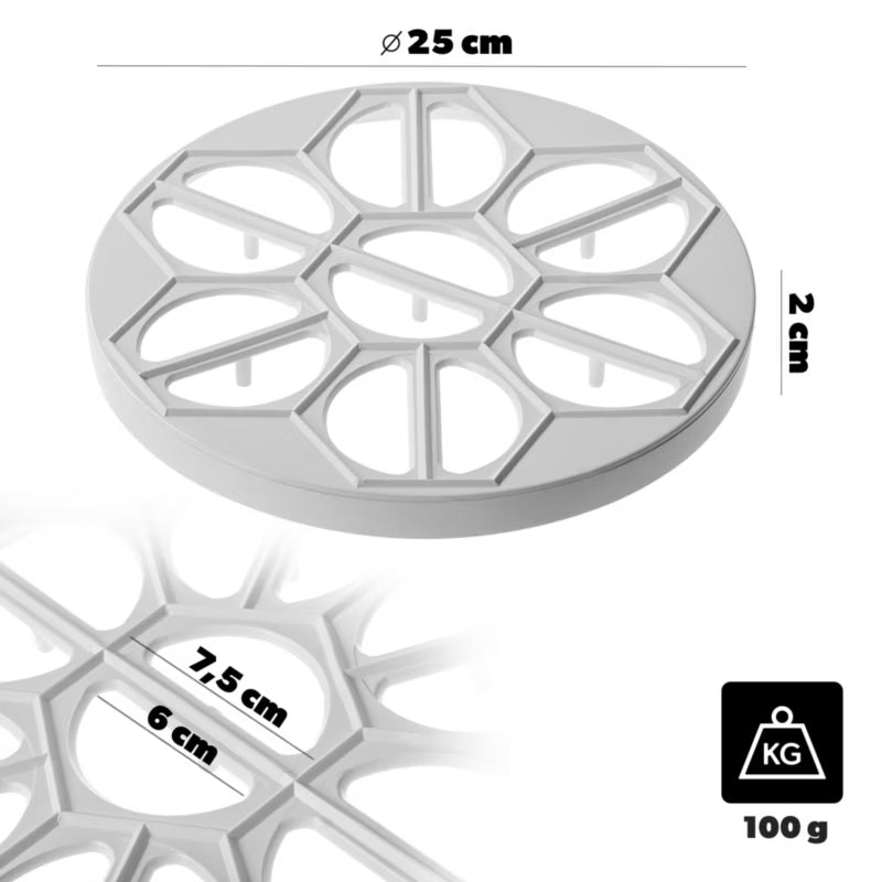 Form til Pierogi 25 cm 14 Huller Hvid